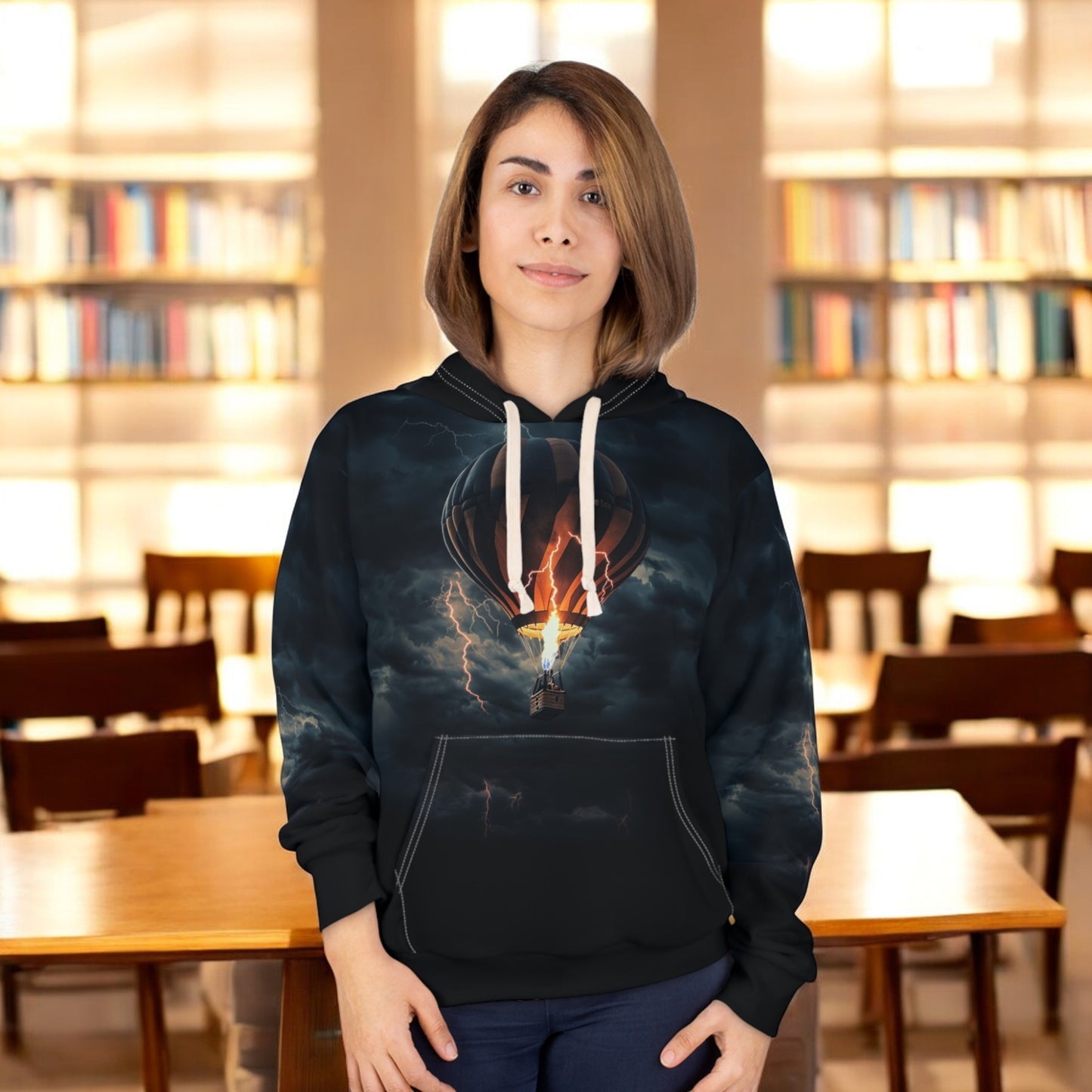 Adventure Awaits Hot Air Balloon Unisex Pullover Hoodie