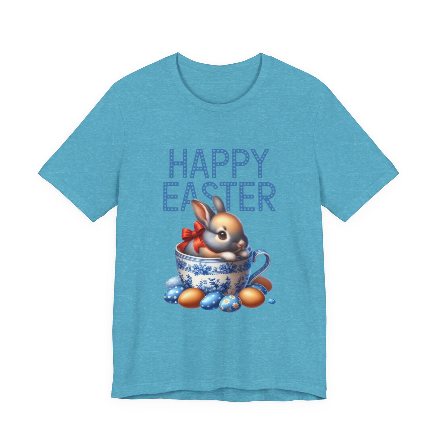 Happy Easter Bunny Tee — Cute Vintage Bunny in Teacup Easter T-Shirt