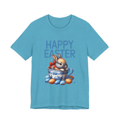 Happy Easter Bunny Tee — Cute Vintage Bunny in Teacup Easter T-Shirt