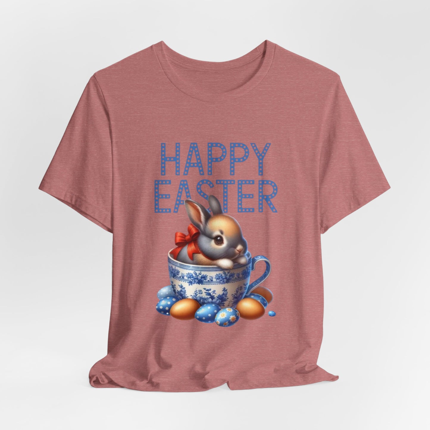 Happy Easter Bunny Tee — Cute Vintage Bunny in Teacup Easter T-Shirt