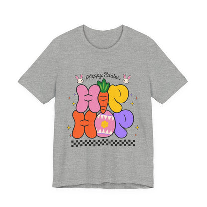 Happy Easter Hip Hop Tee — Colorful Bunny, Carrot & Egg Graphic T-Shirt