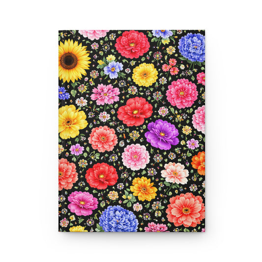 Floral Garden Hardcover Journal — Colorful Bloom Notebook