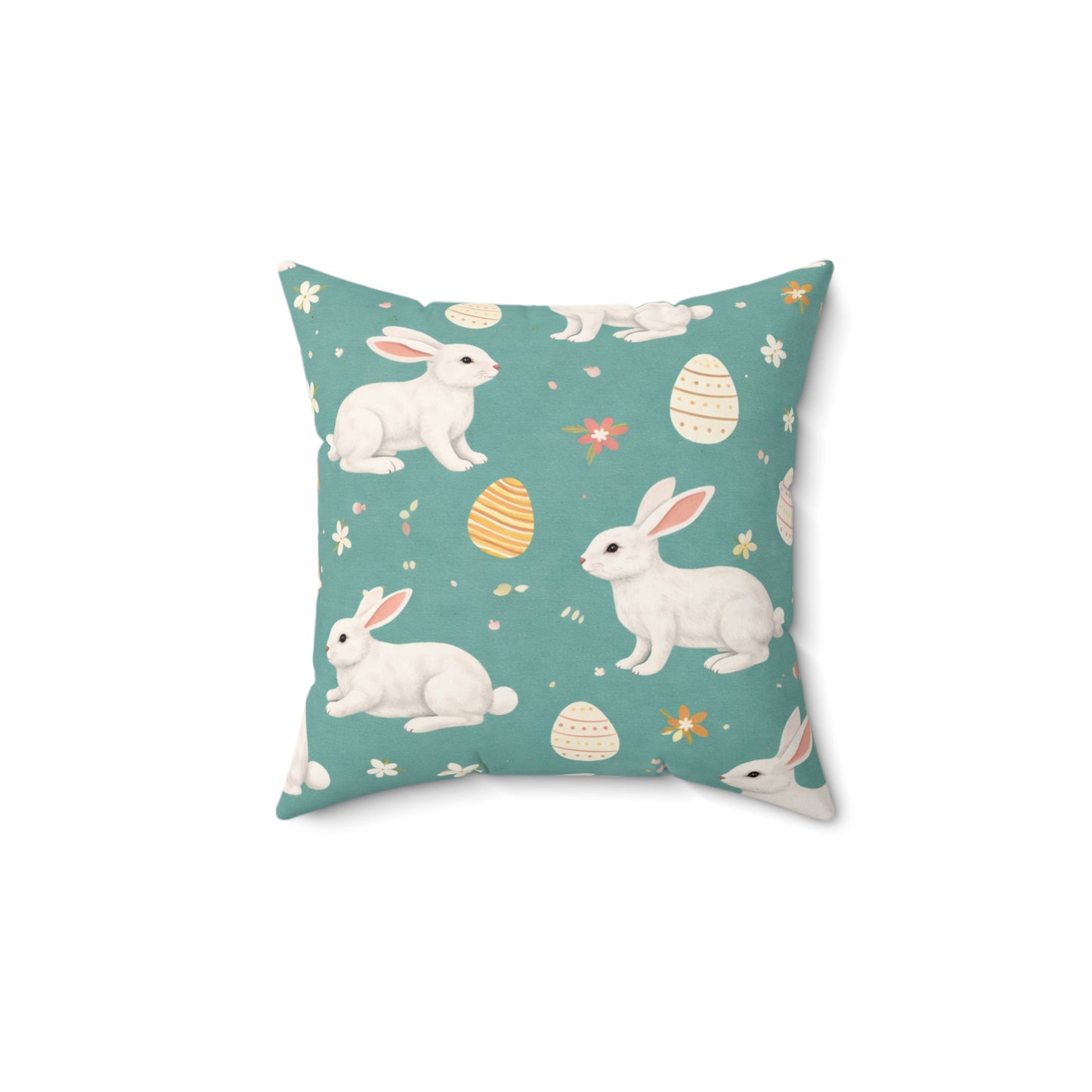 Easter Bunny Pattern Faux Suede Pillow