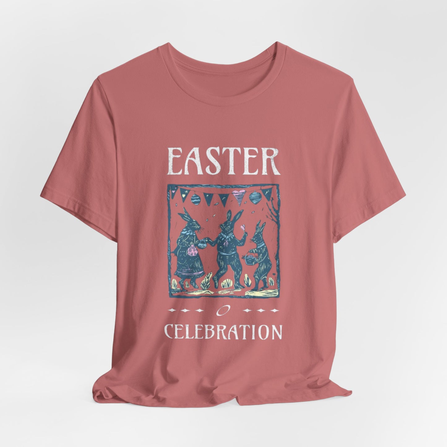 Easter Celebration Tee — Vintage Dancing Bunnies Graphic T-Shirt