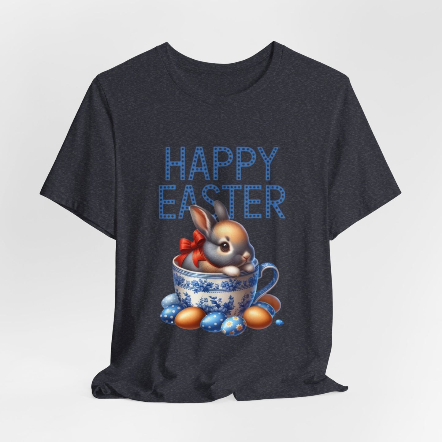 Happy Easter Bunny Tee — Cute Vintage Bunny in Teacup Easter T-Shirt