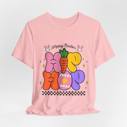 Happy Easter Hip Hop Tee — Colorful Bunny, Carrot & Egg Graphic T-Shirt