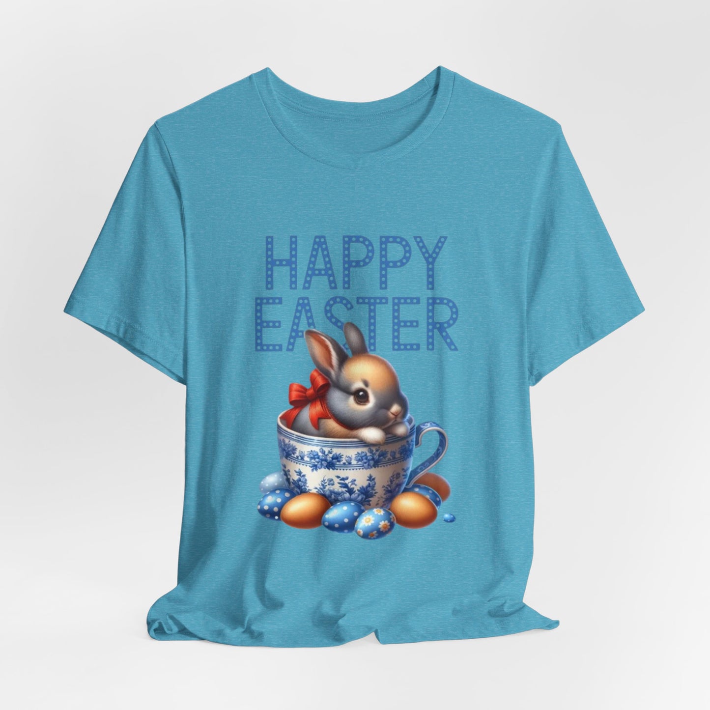 Happy Easter Bunny Tee — Cute Vintage Bunny in Teacup Easter T-Shirt