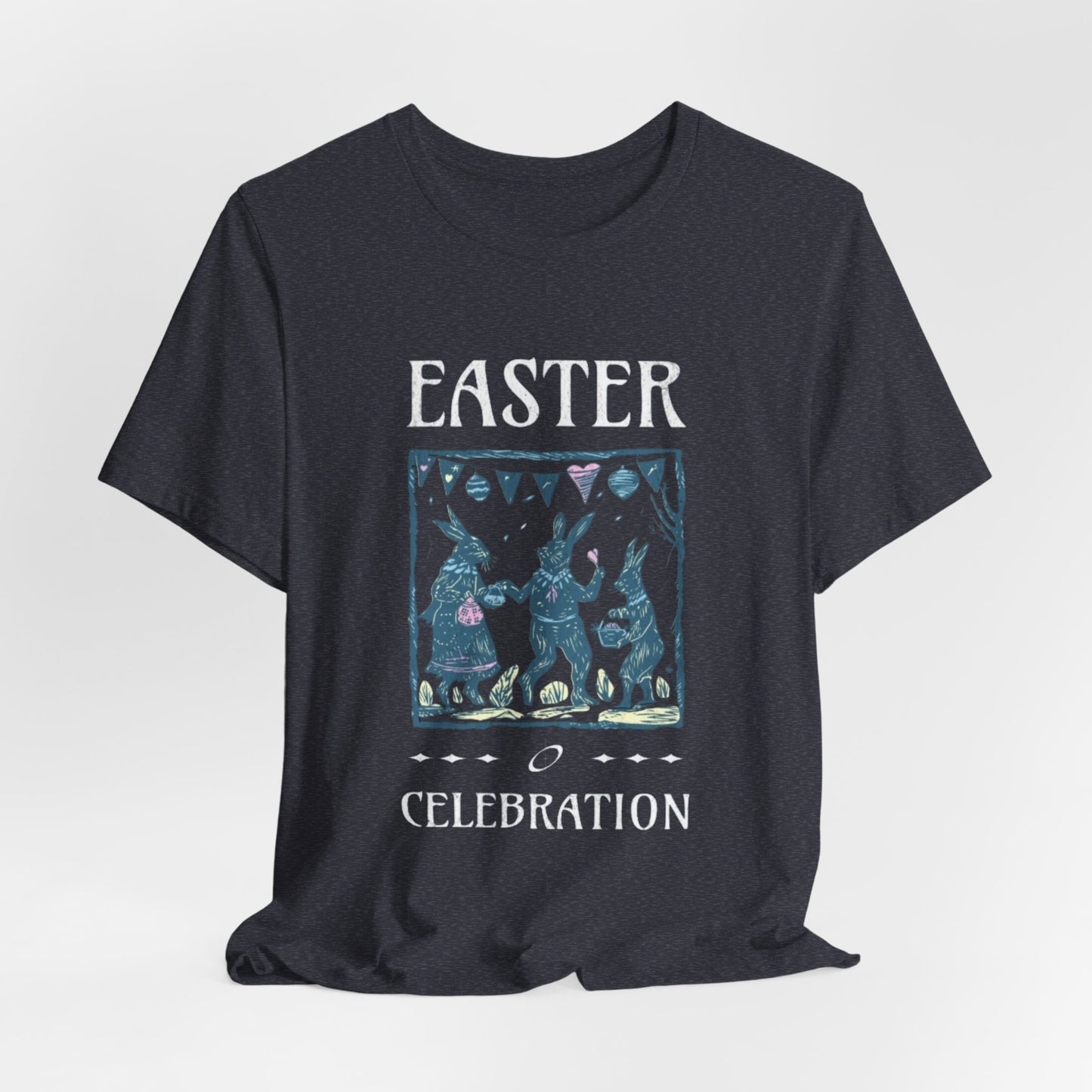 Easter Celebration Tee — Vintage Dancing Bunnies Graphic T-Shirt