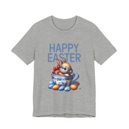 Happy Easter Bunny Tee — Cute Vintage Bunny in Teacup Easter T-Shirt