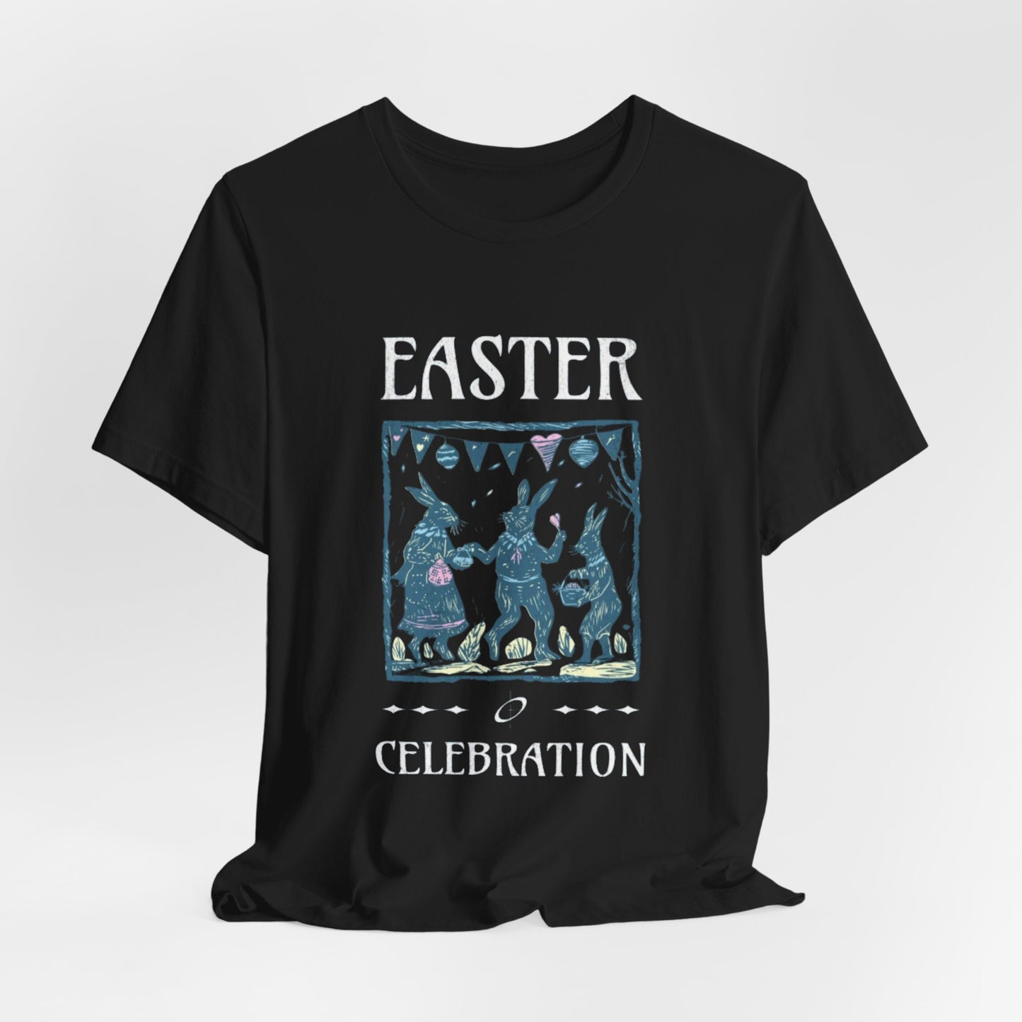 Easter Celebration Tee — Vintage Dancing Bunnies Graphic T-Shirt