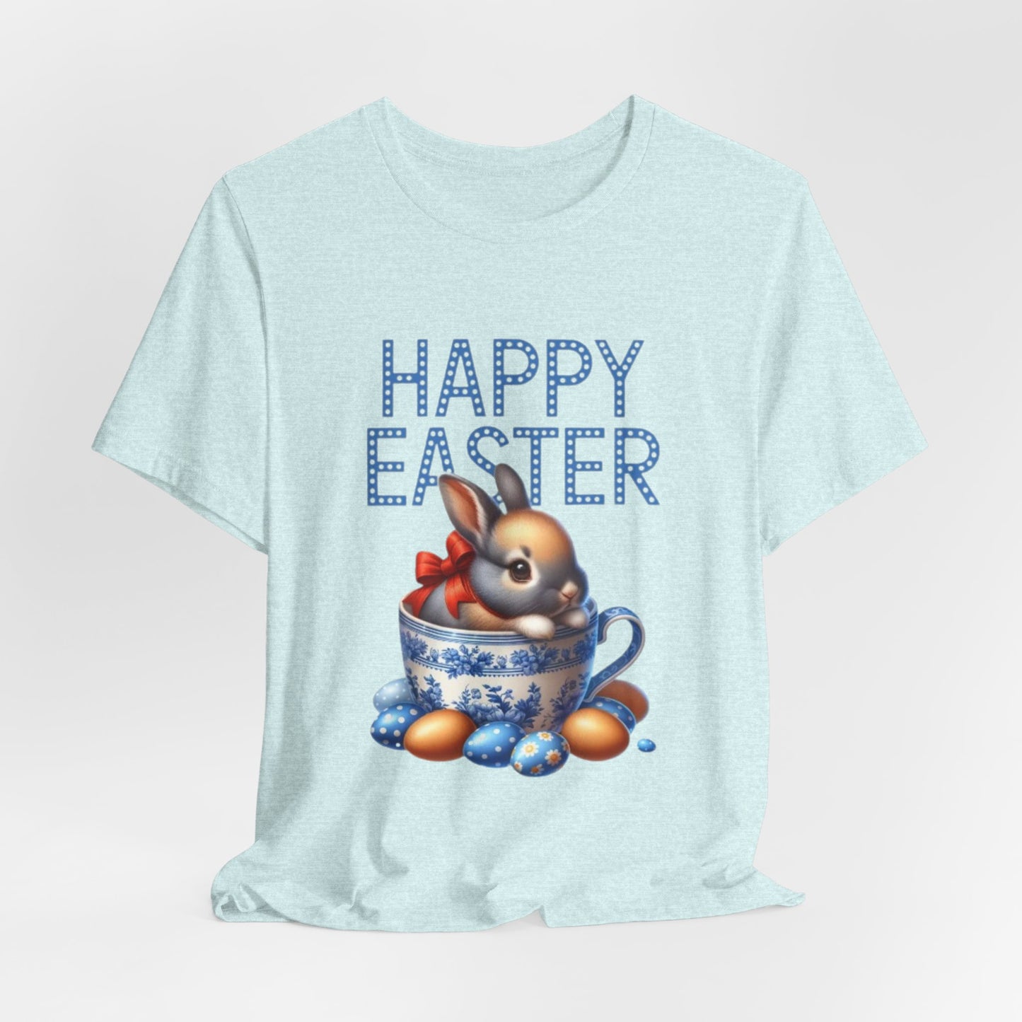 Happy Easter Bunny Tee — Cute Vintage Bunny in Teacup Easter T-Shirt