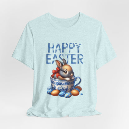 Happy Easter Bunny Tee — Cute Vintage Bunny in Teacup Easter T-Shirt