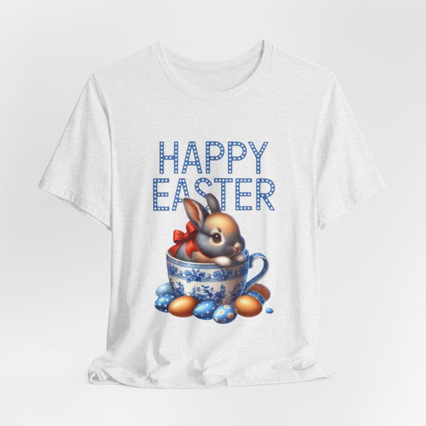 Happy Easter Bunny Tee — Cute Vintage Bunny in Teacup Easter T-Shirt
