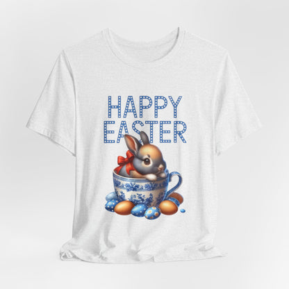 Happy Easter Bunny Tee — Cute Vintage Bunny in Teacup Easter T-Shirt