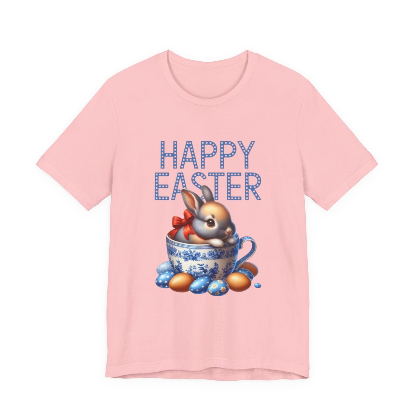 Happy Easter Bunny Tee — Cute Vintage Bunny in Teacup Easter T-Shirt