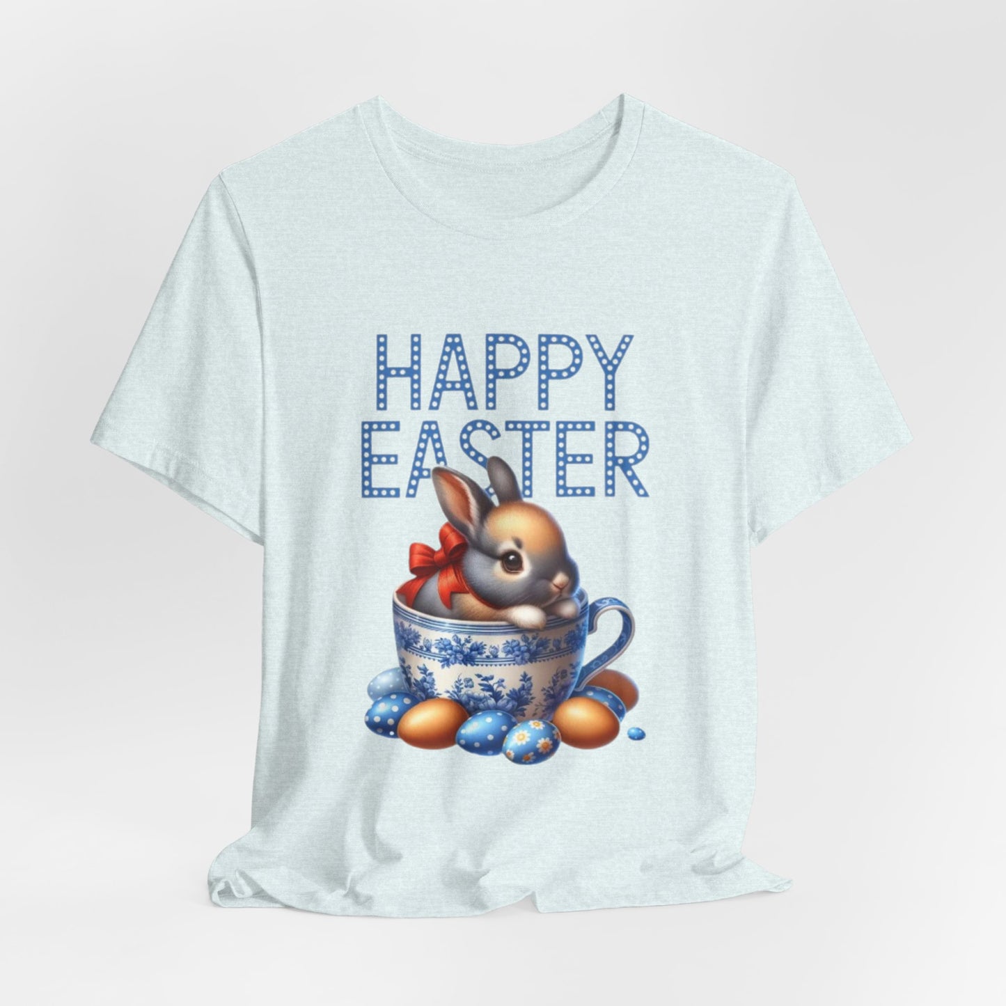 Happy Easter Bunny Tee — Cute Vintage Bunny in Teacup Easter T-Shirt