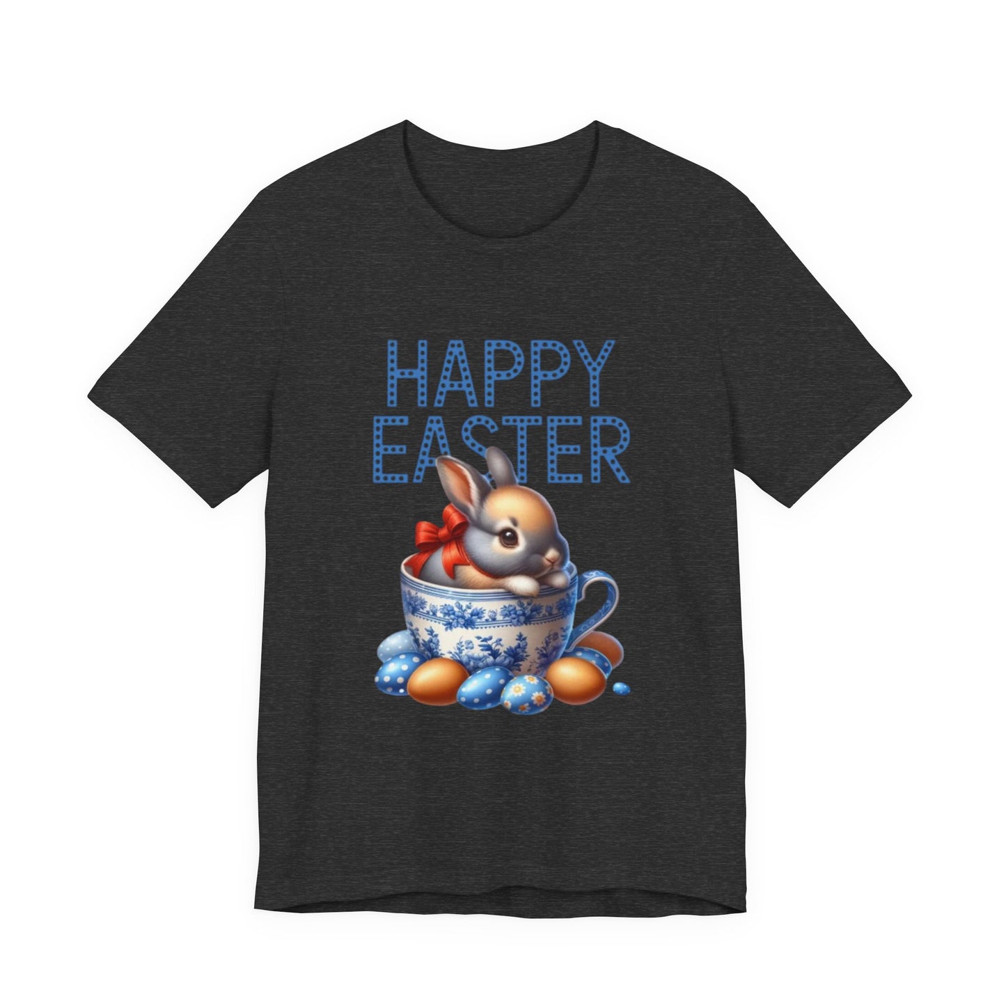 Happy Easter Bunny Tee — Cute Vintage Bunny in Teacup Easter T-Shirt