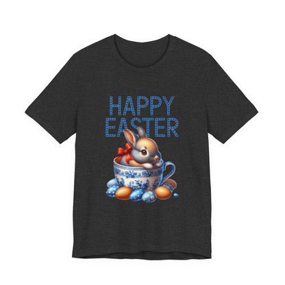 Happy Easter Bunny Tee — Cute Vintage Bunny in Teacup Easter T-Shirt