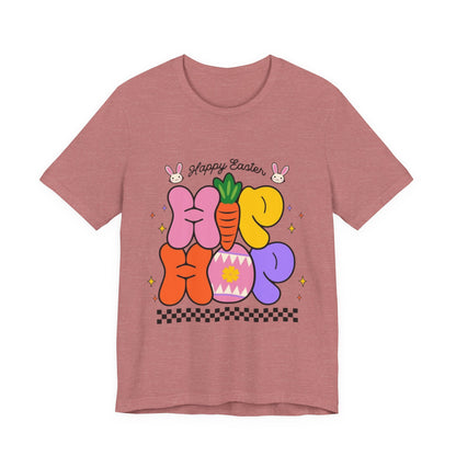 Happy Easter Hip Hop Tee — Colorful Bunny, Carrot & Egg Graphic T-Shirt