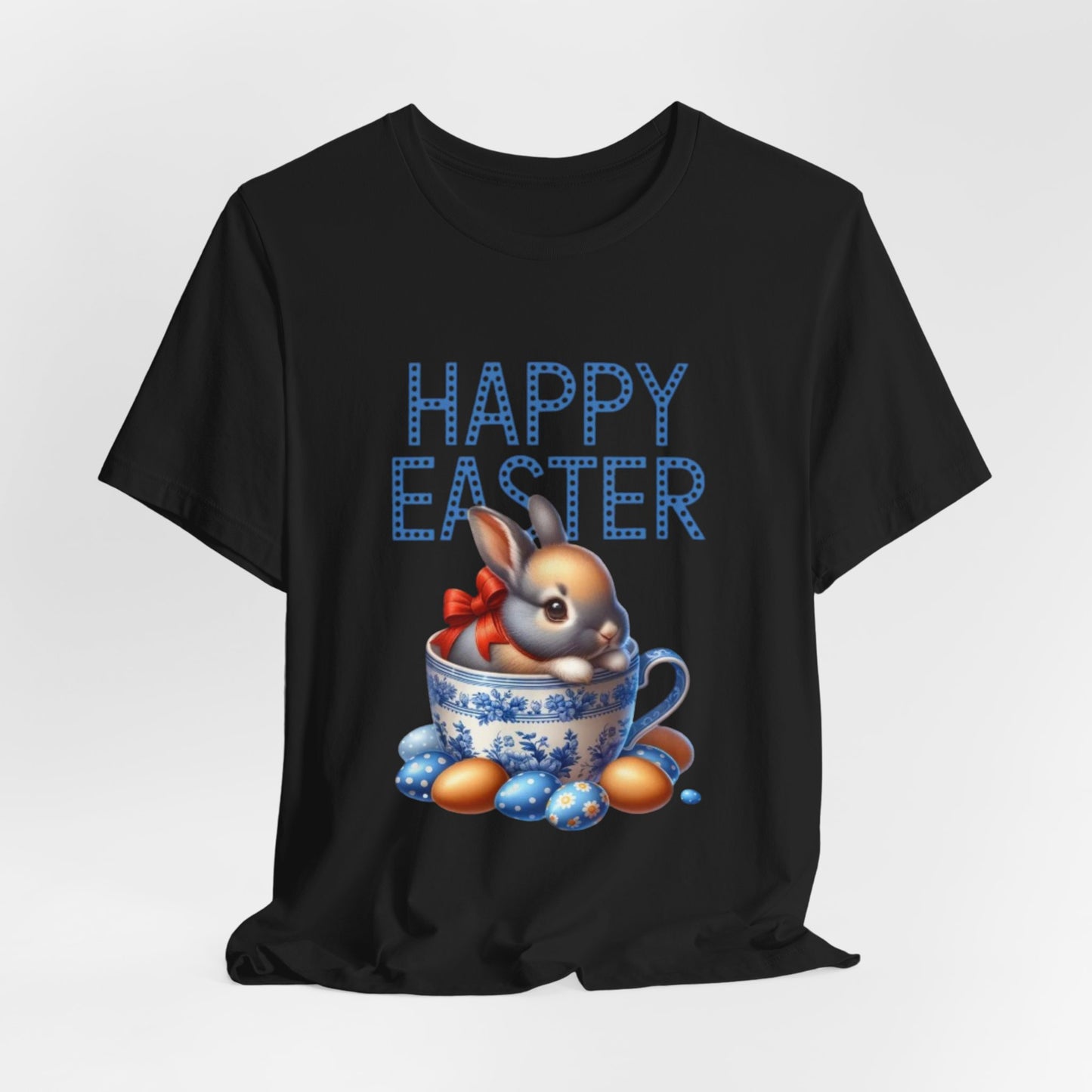 Happy Easter Bunny Tee — Cute Vintage Bunny in Teacup Easter T-Shirt