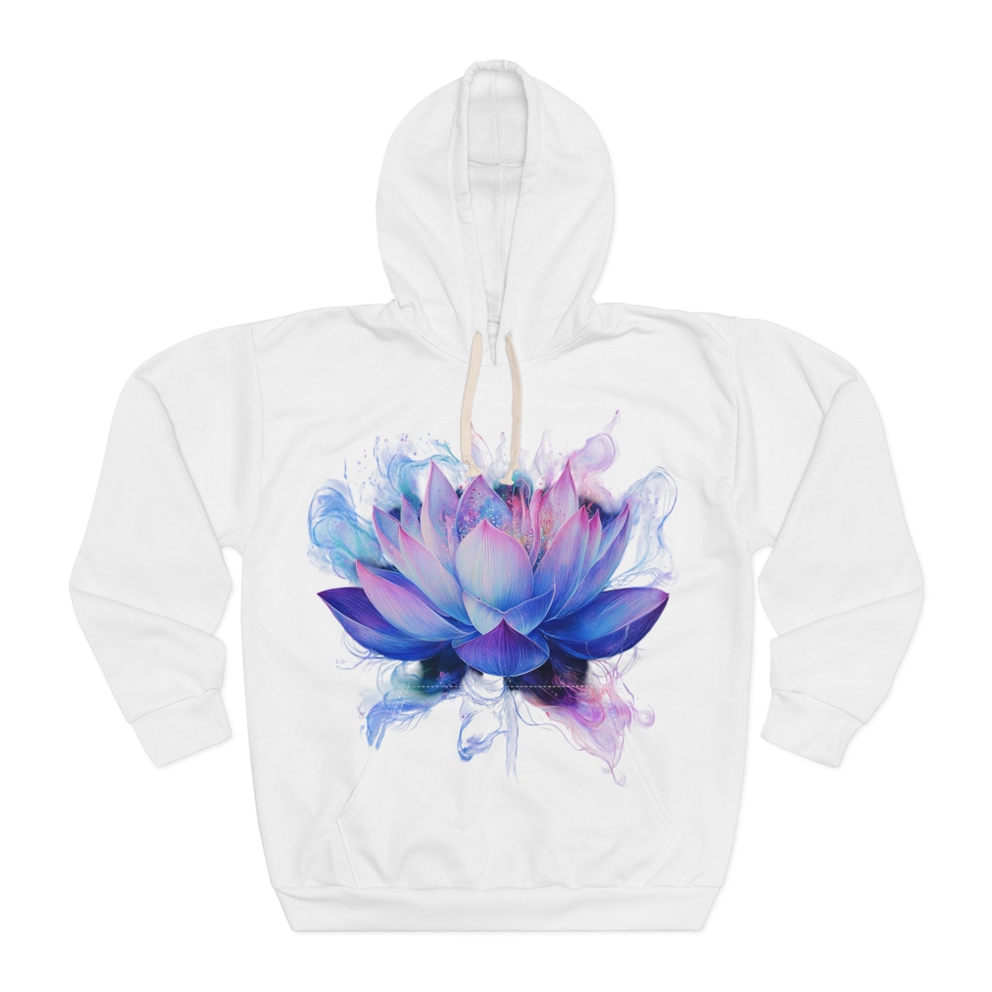 Lotus Blossom Unisex Pullover Hoodie - Vibrant Floral Design for Relaxation and Style