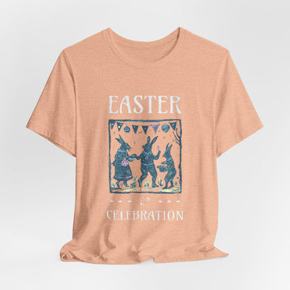 Easter Celebration Tee — Vintage Dancing Bunnies Graphic T-Shirt