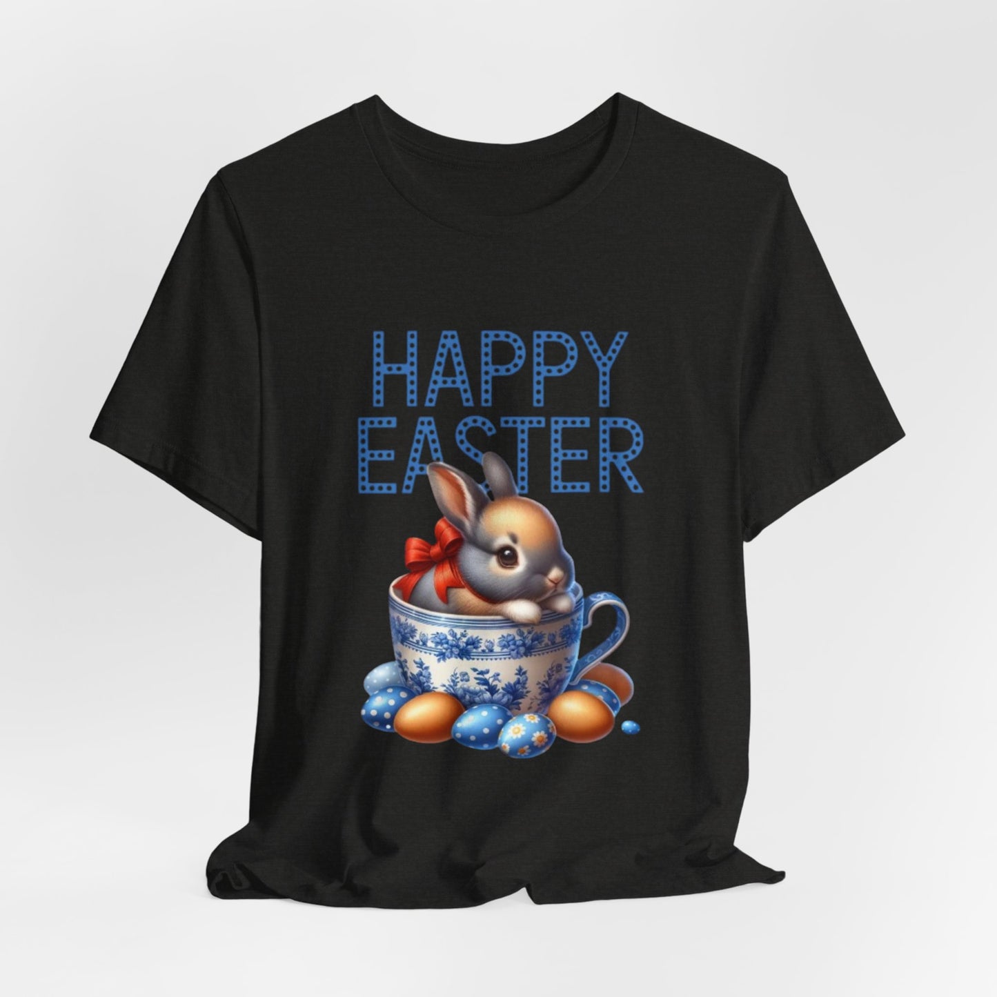 Happy Easter Bunny Tee — Cute Vintage Bunny in Teacup Easter T-Shirt
