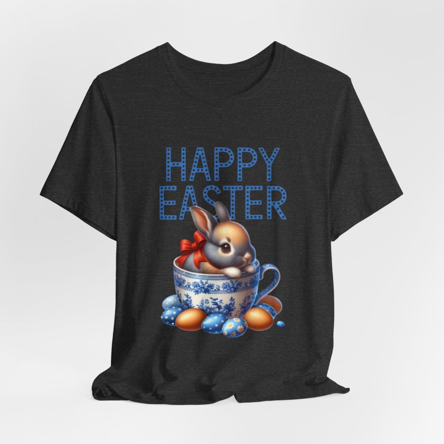 Happy Easter Bunny Tee — Cute Vintage Bunny in Teacup Easter T-Shirt