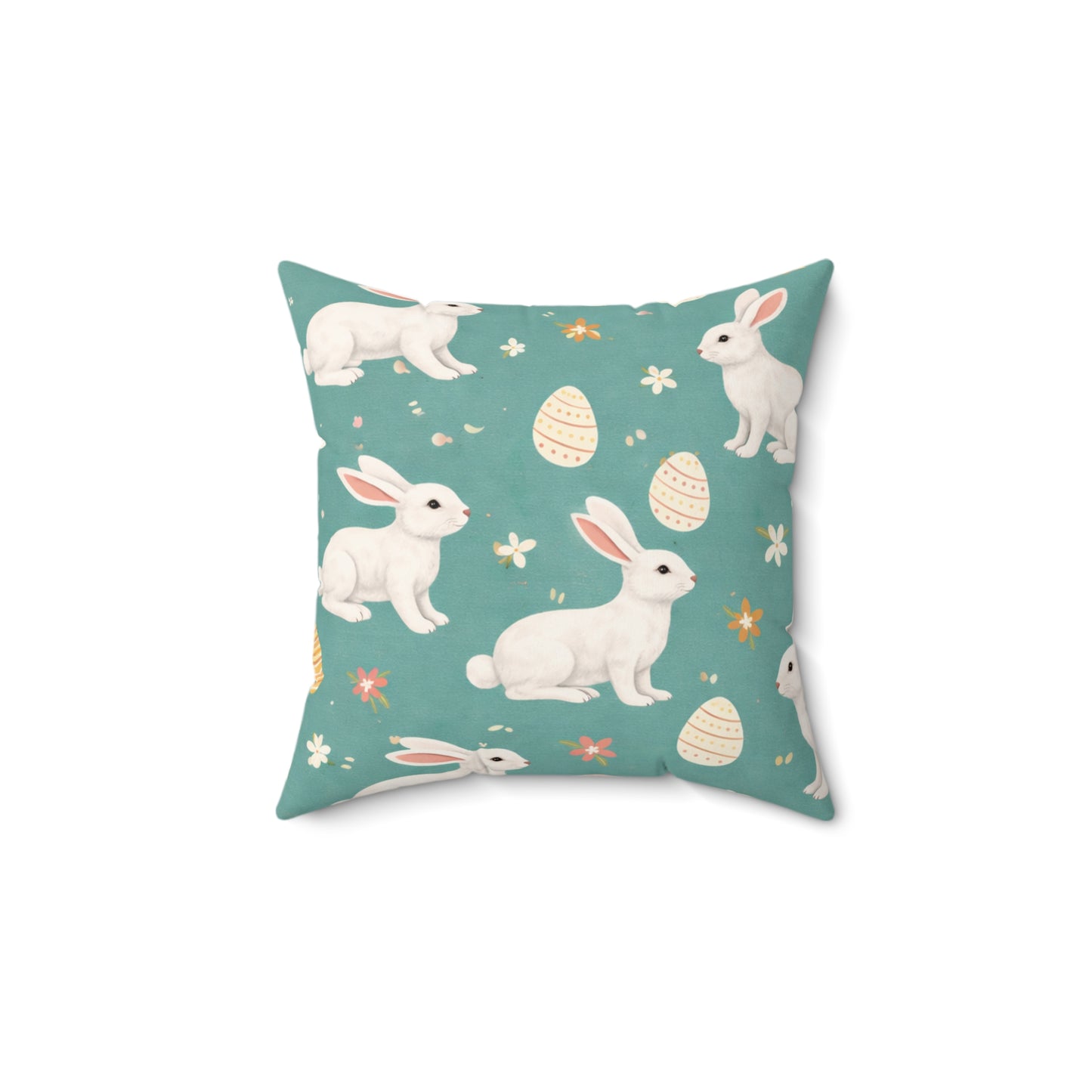 Easter Bunny Pattern Faux Suede Pillow