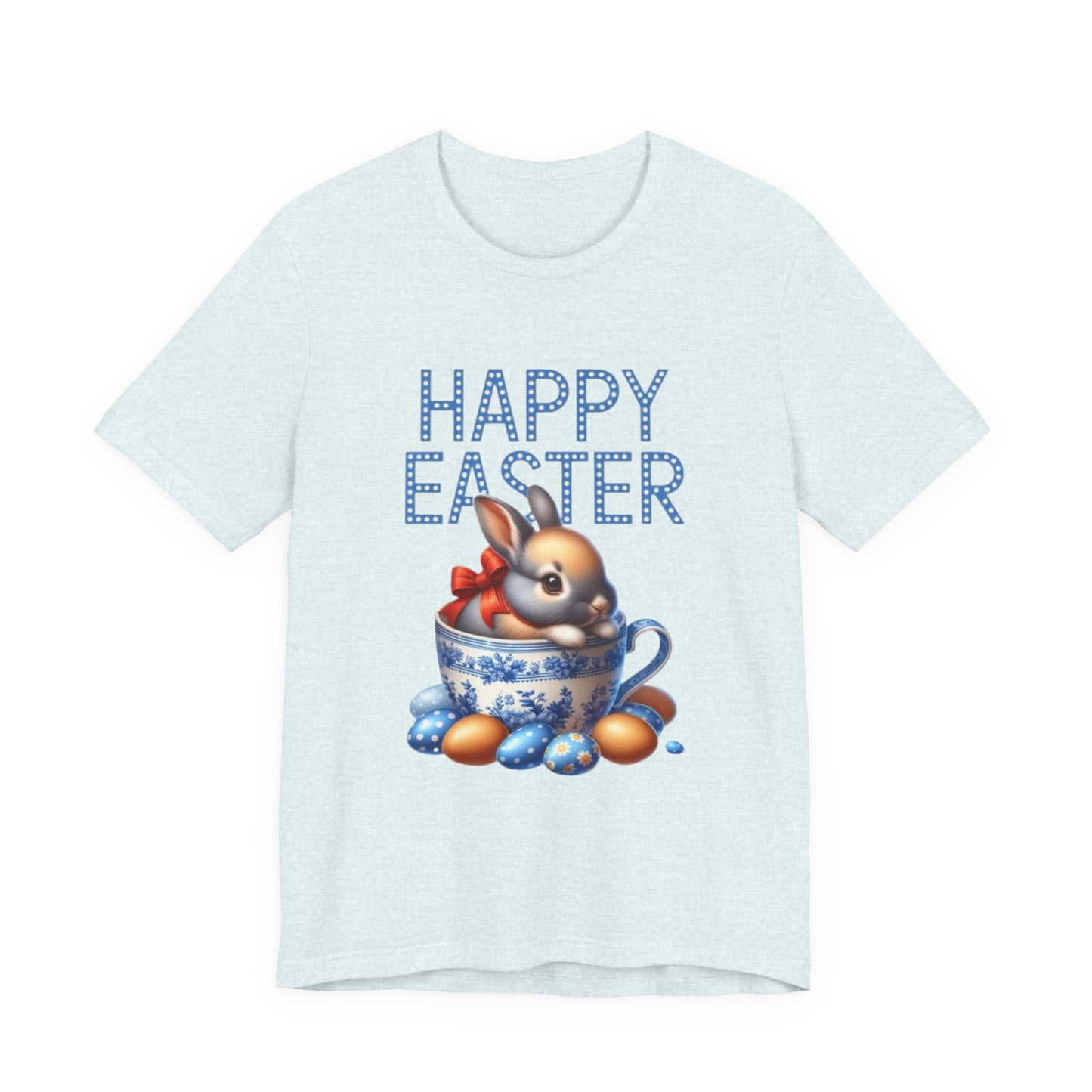 Happy Easter Bunny Tee — Cute Vintage Bunny in Teacup Easter T-Shirt