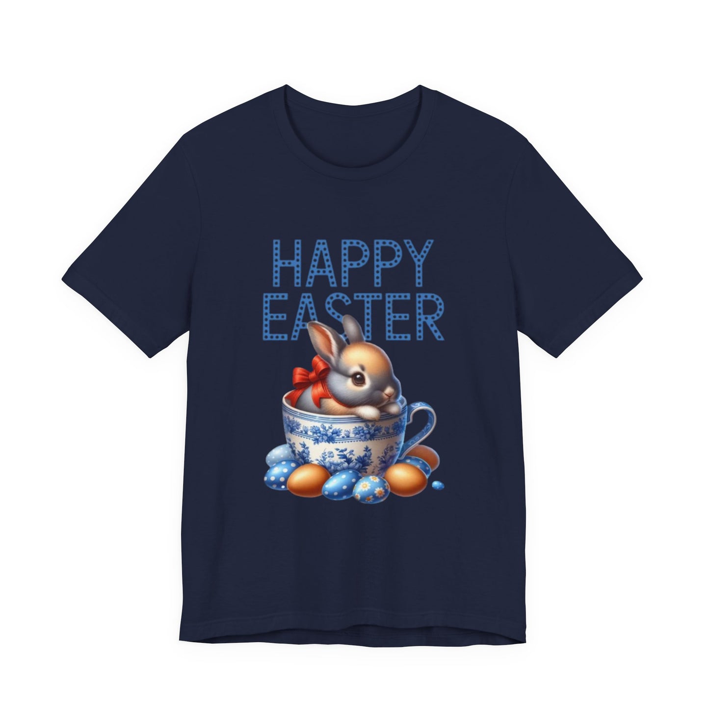 Happy Easter Bunny Tee — Cute Vintage Bunny in Teacup Easter T-Shirt