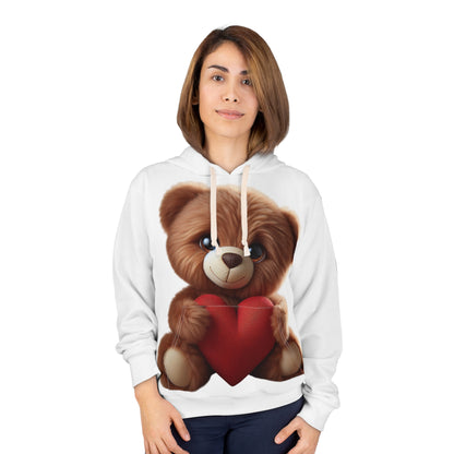 Cute Teddy Bear Heart Unisex Pullover Hoodie - Perfect Gift for Kids and Lovers
