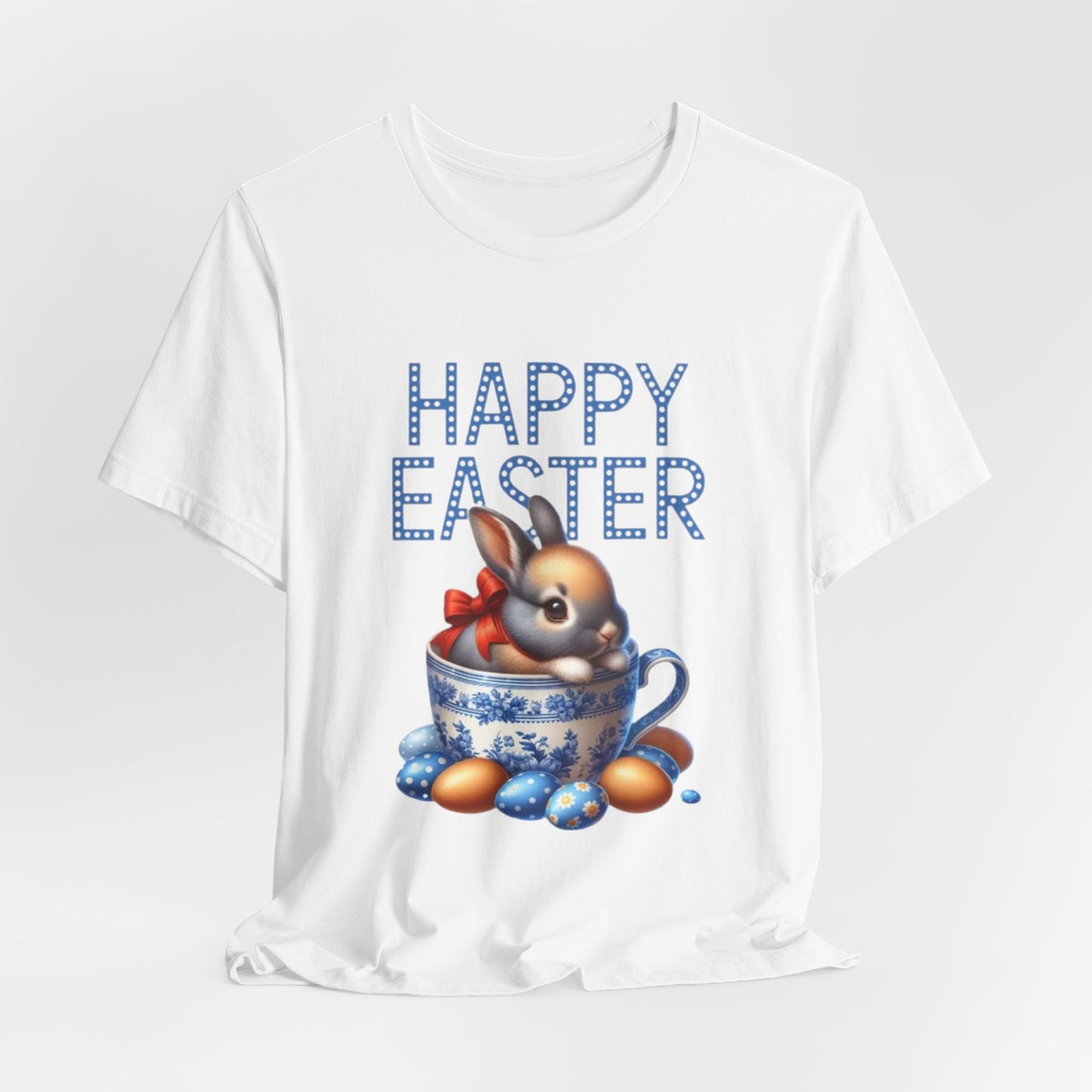Happy Easter Bunny Tee — Cute Vintage Bunny in Teacup Easter T-Shirt