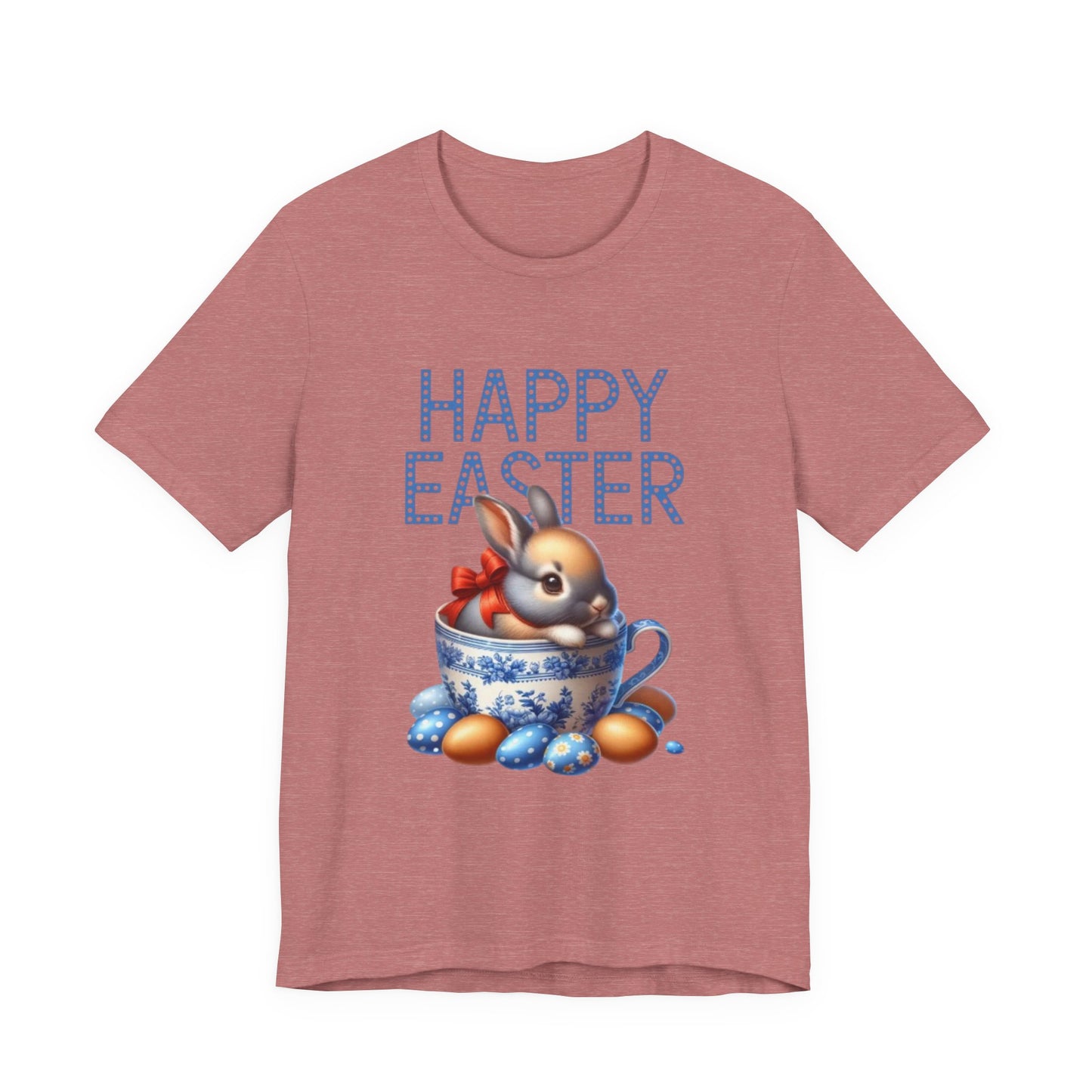 Happy Easter Bunny Tee — Cute Vintage Bunny in Teacup Easter T-Shirt