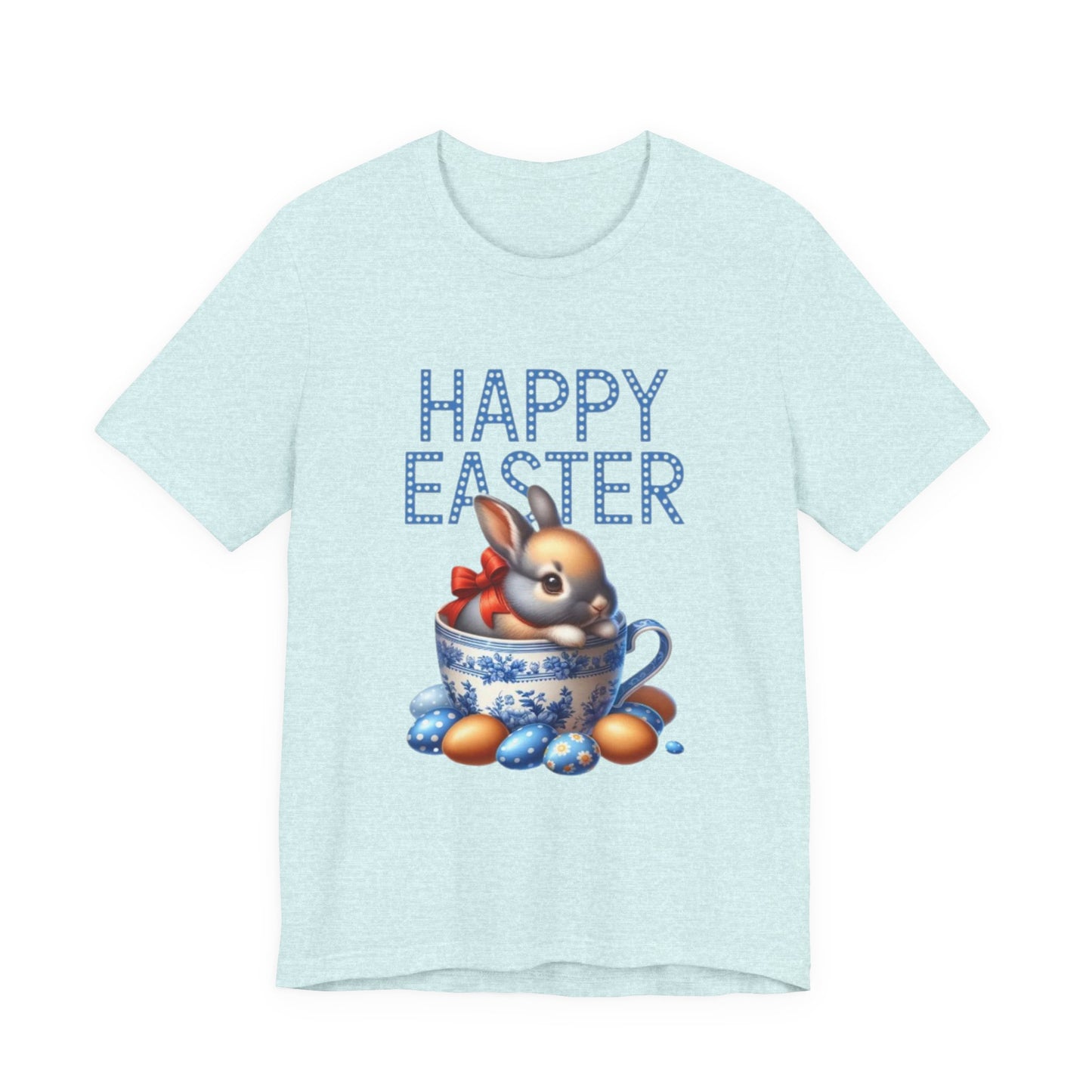 Happy Easter Bunny Tee — Cute Vintage Bunny in Teacup Easter T-Shirt