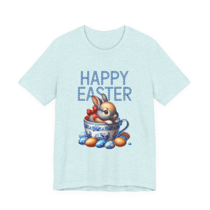 Happy Easter Bunny Tee — Cute Vintage Bunny in Teacup Easter T-Shirt
