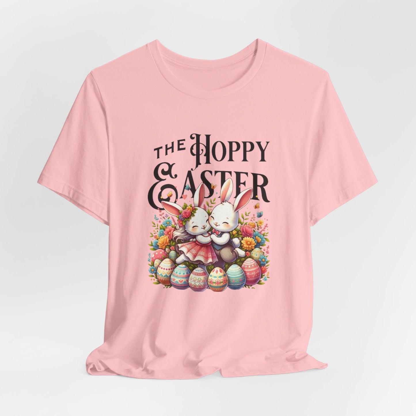 Easter Bunny Tee – "The Hoppy Easter" Cute Bunny & Colorful Eggs T-Shirt