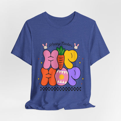 Happy Easter Hip Hop Tee — Colorful Bunny, Carrot & Egg Graphic T-Shirt