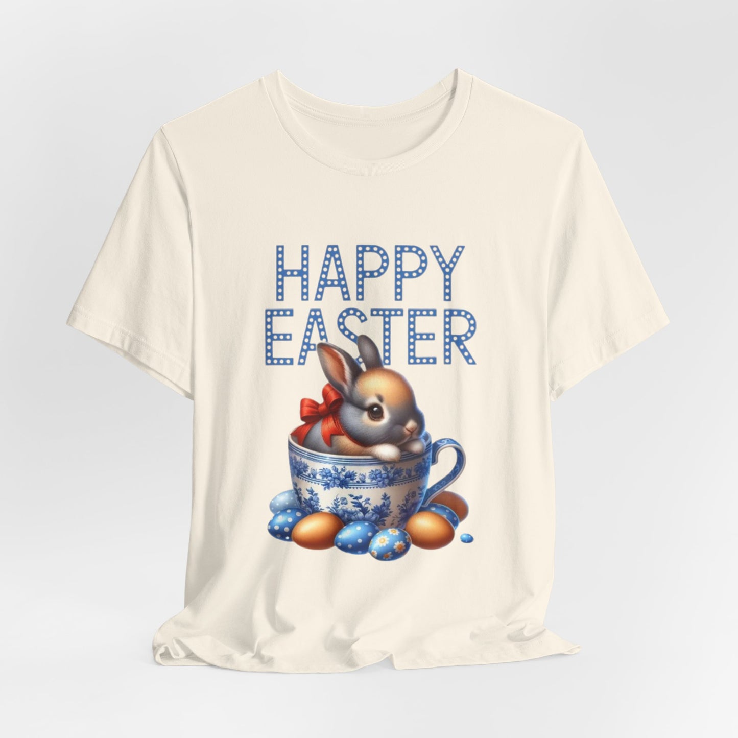 Happy Easter Bunny Tee — Cute Vintage Bunny in Teacup Easter T-Shirt