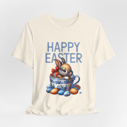 Happy Easter Bunny Tee — Cute Vintage Bunny in Teacup Easter T-Shirt