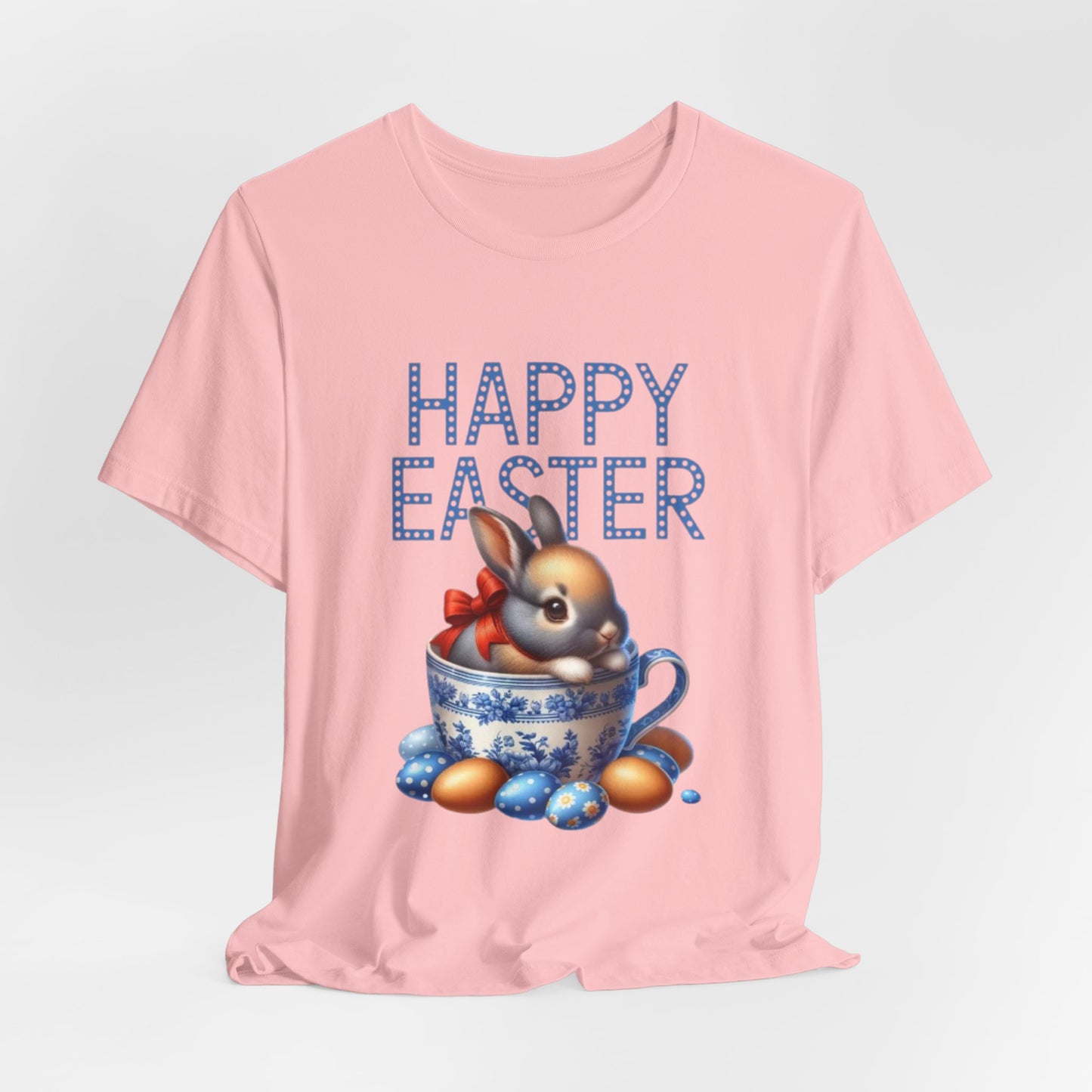 Happy Easter Bunny Tee — Cute Vintage Bunny in Teacup Easter T-Shirt