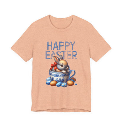 Happy Easter Bunny Tee — Cute Vintage Bunny in Teacup Easter T-Shirt