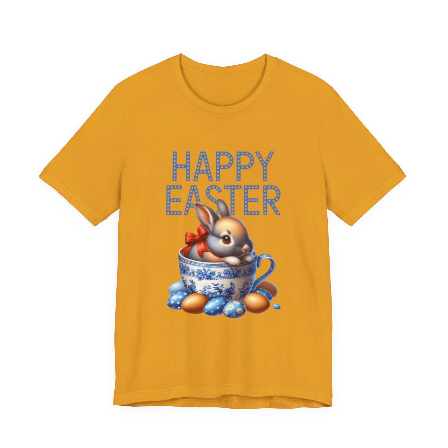 Happy Easter Bunny Tee — Cute Vintage Bunny in Teacup Easter T-Shirt