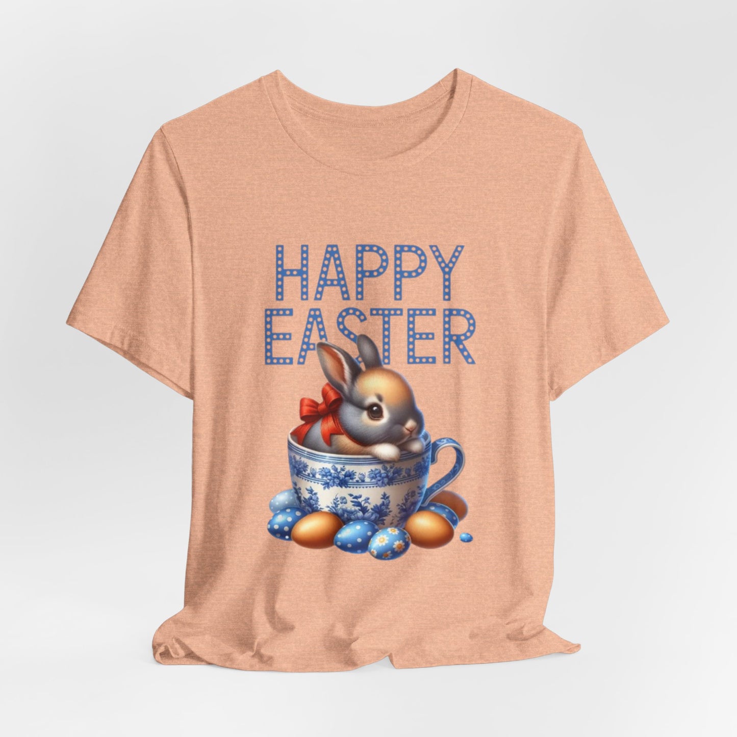 Happy Easter Bunny Tee — Cute Vintage Bunny in Teacup Easter T-Shirt