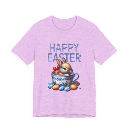 Happy Easter Bunny Tee — Cute Vintage Bunny in Teacup Easter T-Shirt