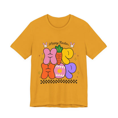 Happy Easter Hip Hop Tee — Colorful Bunny, Carrot & Egg Graphic T-Shirt