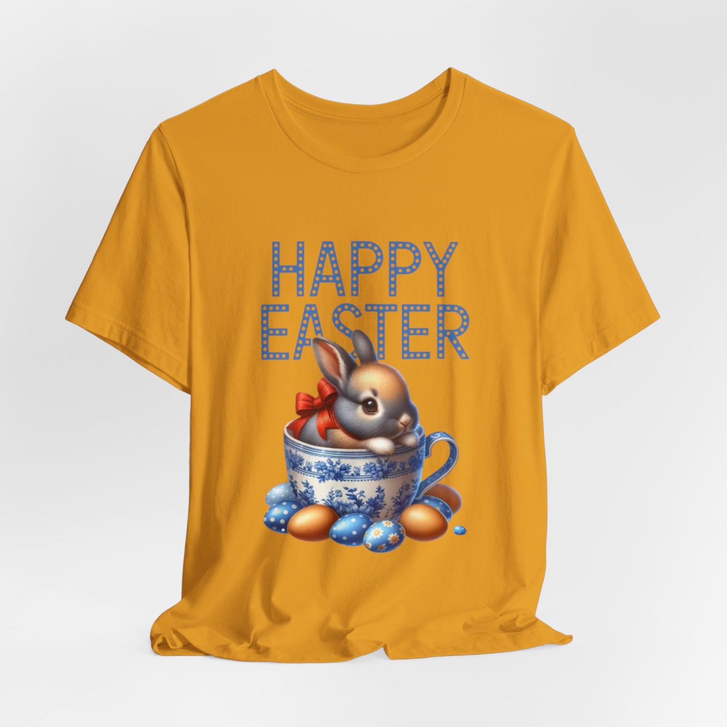 Happy Easter Bunny Tee — Cute Vintage Bunny in Teacup Easter T-Shirt