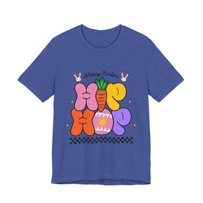 Happy Easter Hip Hop Tee — Colorful Bunny, Carrot & Egg Graphic T-Shirt